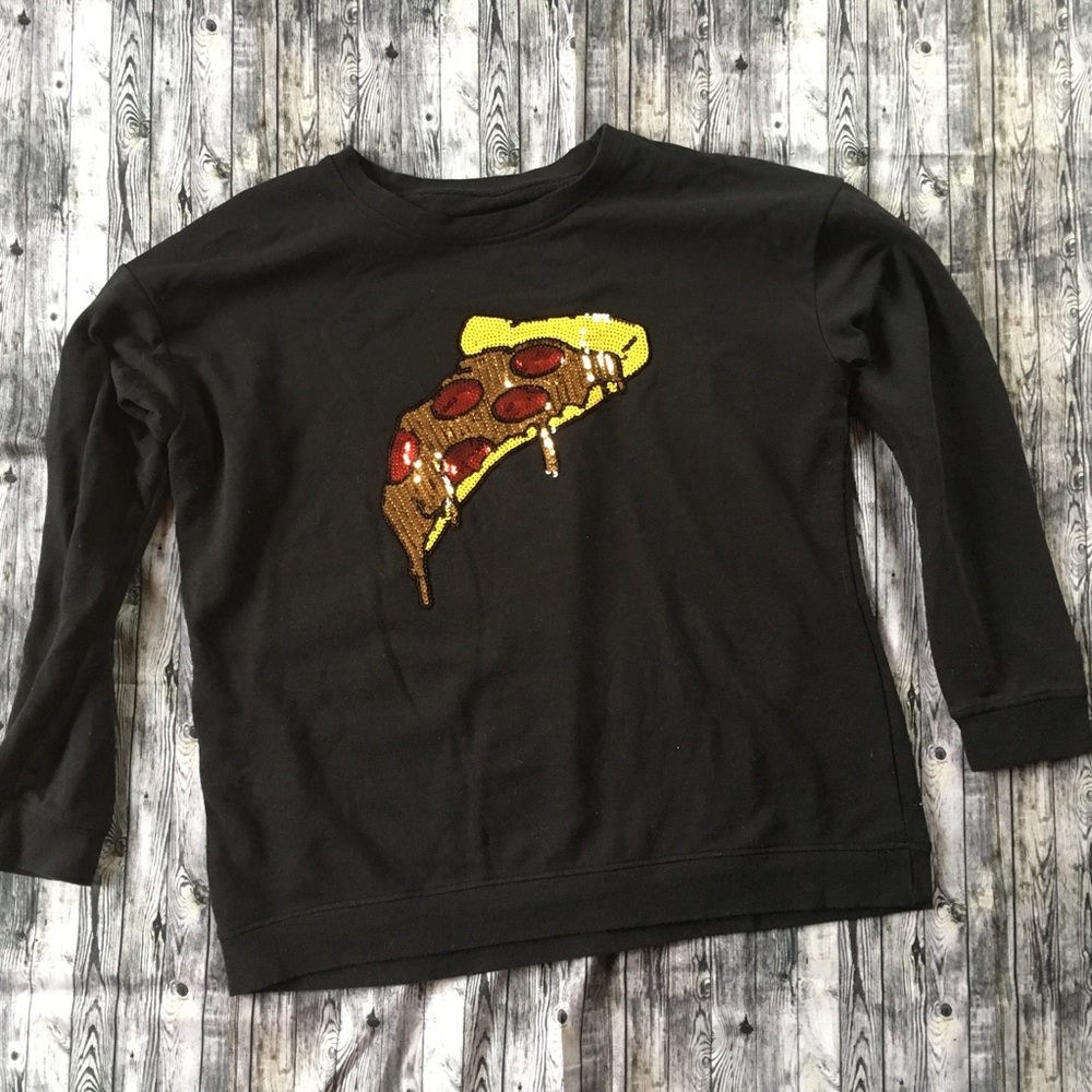 🔵3/$25:4/$30 🍕Sequined Pizza Sweatshirt